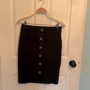 Banana Republic Black Pencil Skirt with Front Buttons